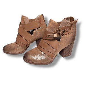 Isola boots 8 Isola Split Shaft metallic leather‎ suede anthrocite western boho